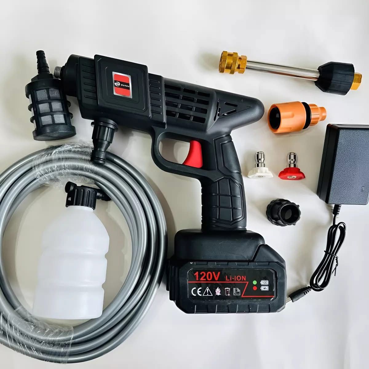 Hidrolavadora 120V Pistola de Agua alta presion 35 Bar Potencia Inalambrica