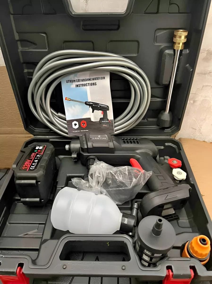 Hidrolavadora 120V Pistola de Agua alta presion 35 Bar Potencia Inalambrica